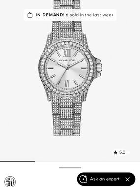 Michael Kors  Silver Crystal Bracelet Watch - Silver Dial